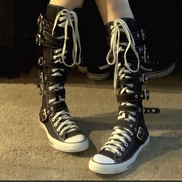 All Star Chuck Taylor Converse Knee High buckle sneakers. - Picture 5 of 17